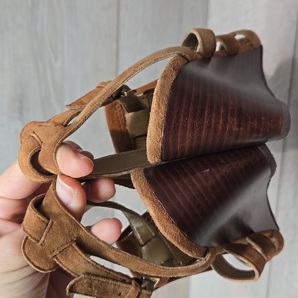 Sam Edelman Women Sandra Fringe Leather Wedge Sandals Shoes Sz 9 - Picture 6 of 11